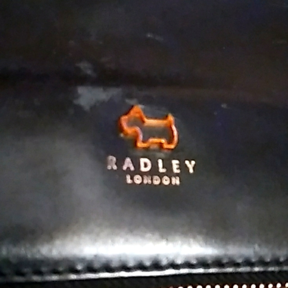 Radley London black leather handbag.